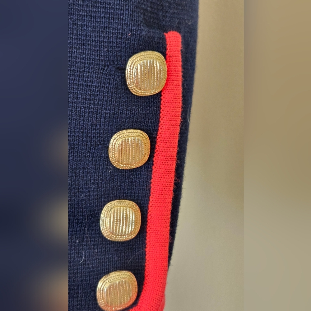Vintage Penny's Wool Navy Blue Women's Jacket with Red Trim EUC - Picture 4 of 5